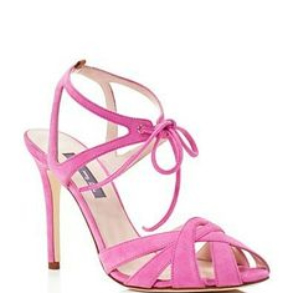 Sarah Jessica Parker Pink Open Toe Suede Heel-NEW